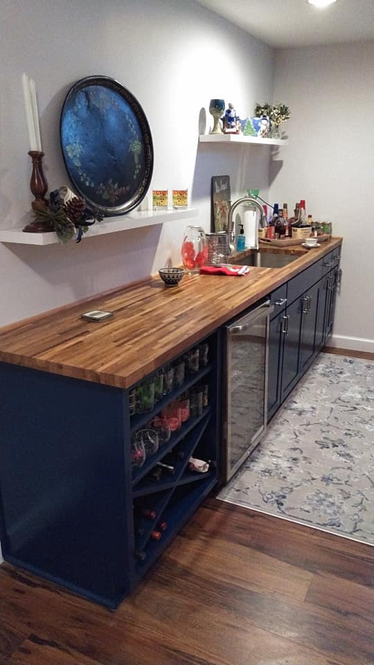 Finished basement living space in Louisville, Kentucky