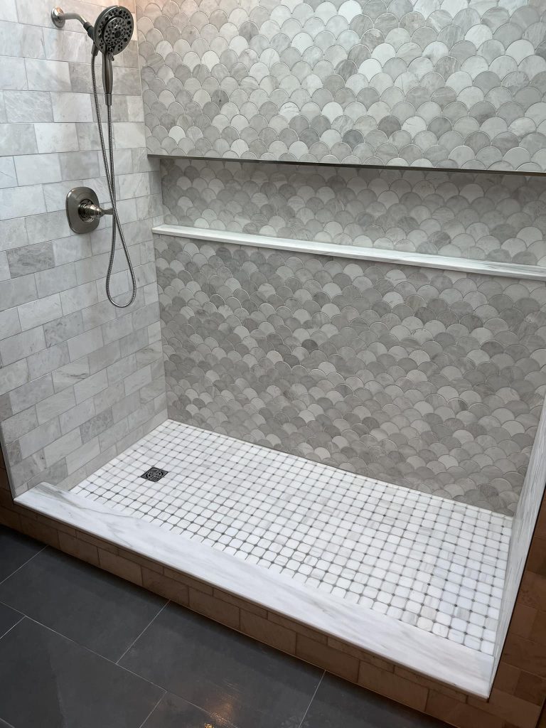 Frameless glass and tile shower remodel in Louisville